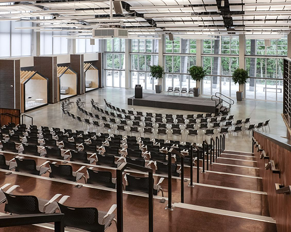 Large auditorium fitted with audio visual technologies